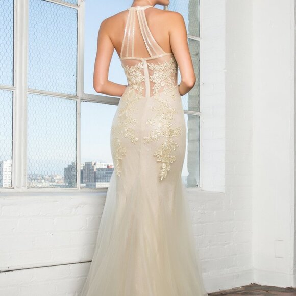 Halter Neck Sequined Mermaid Dress GSGL2243 - Picture 4 of 6